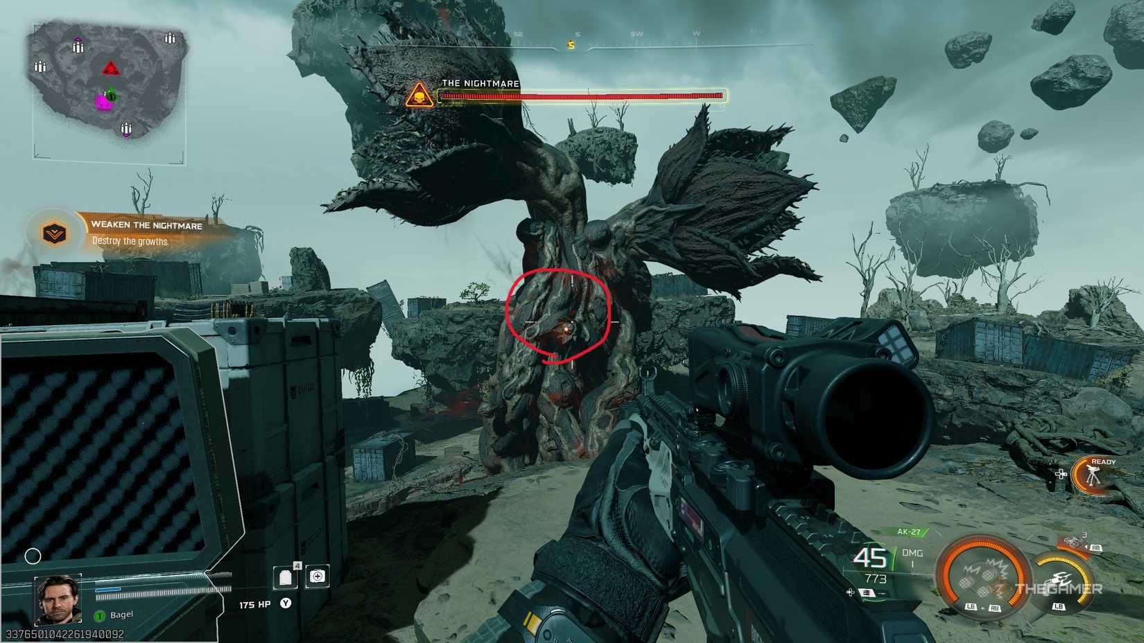 A player fighting The Nightmare boss in Black Ops 7.