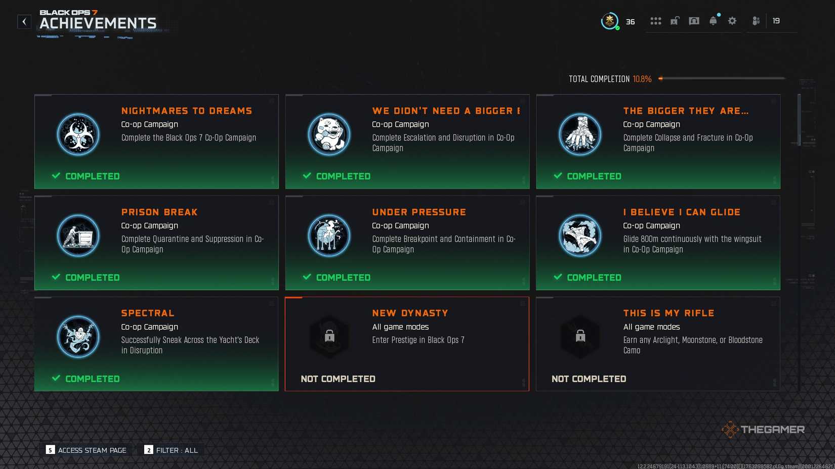 A player completing a Call of Duty Black Ops 7 achievements.