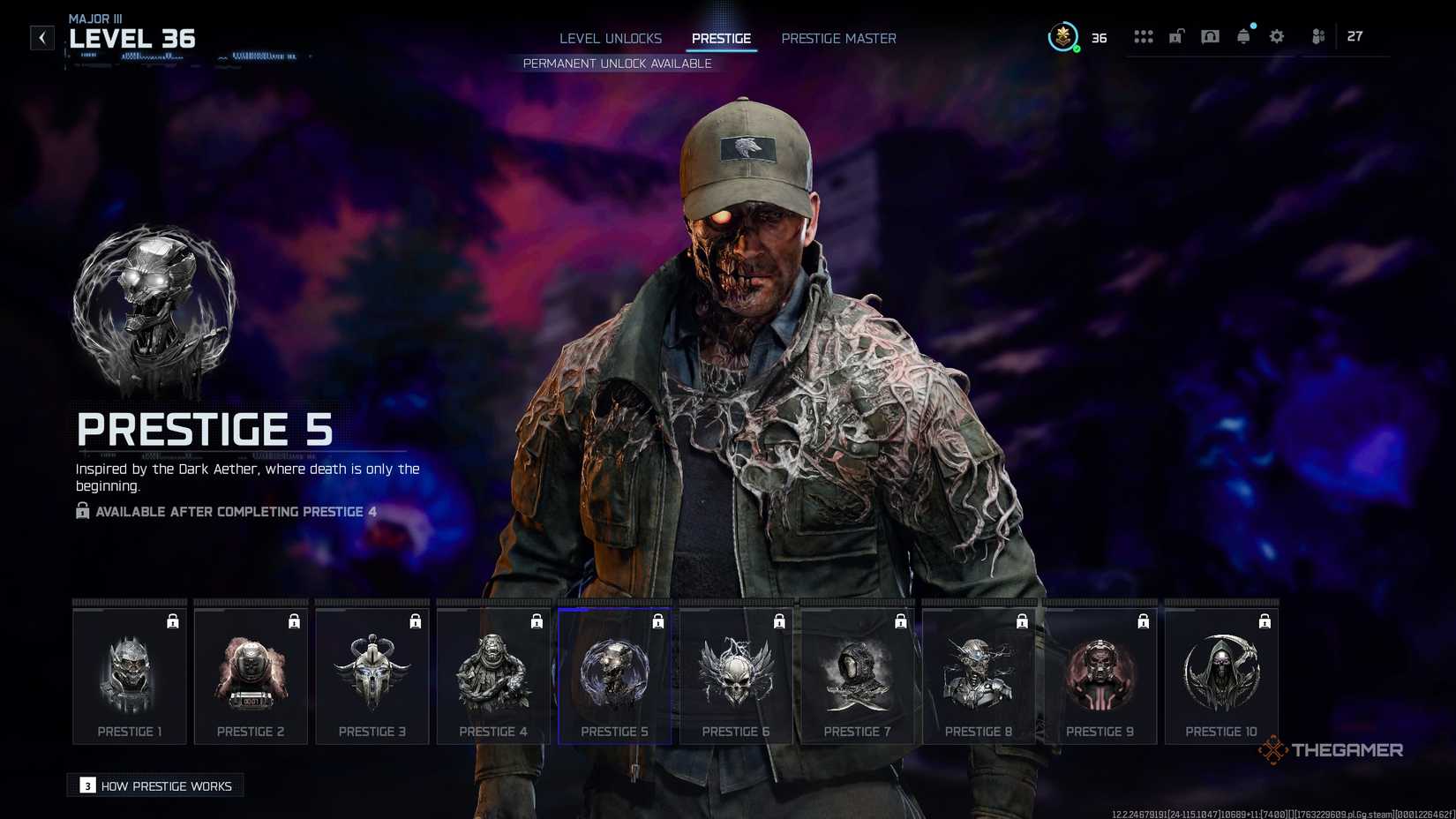 A player looking at Prestige rewards in Call of Duty: Black Ops 7.