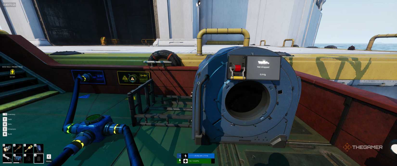 The net on board your ship in The Last Caretaker.