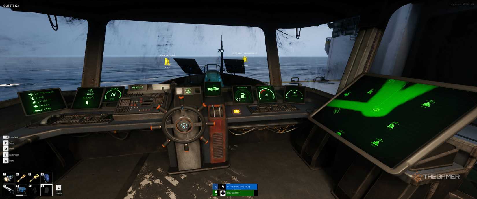 The pilot console of the ship in The Last Caretaker.