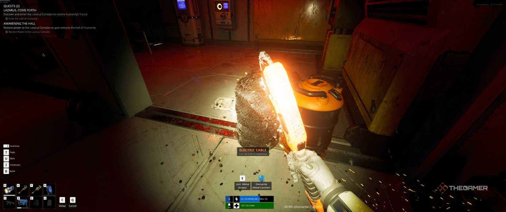 Dismantling barrels in The Last Caretaker.