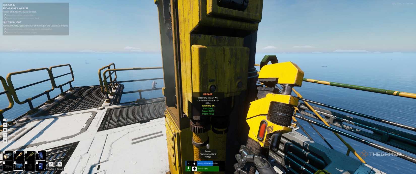 Repairing the communications array in The Last Caretaker.