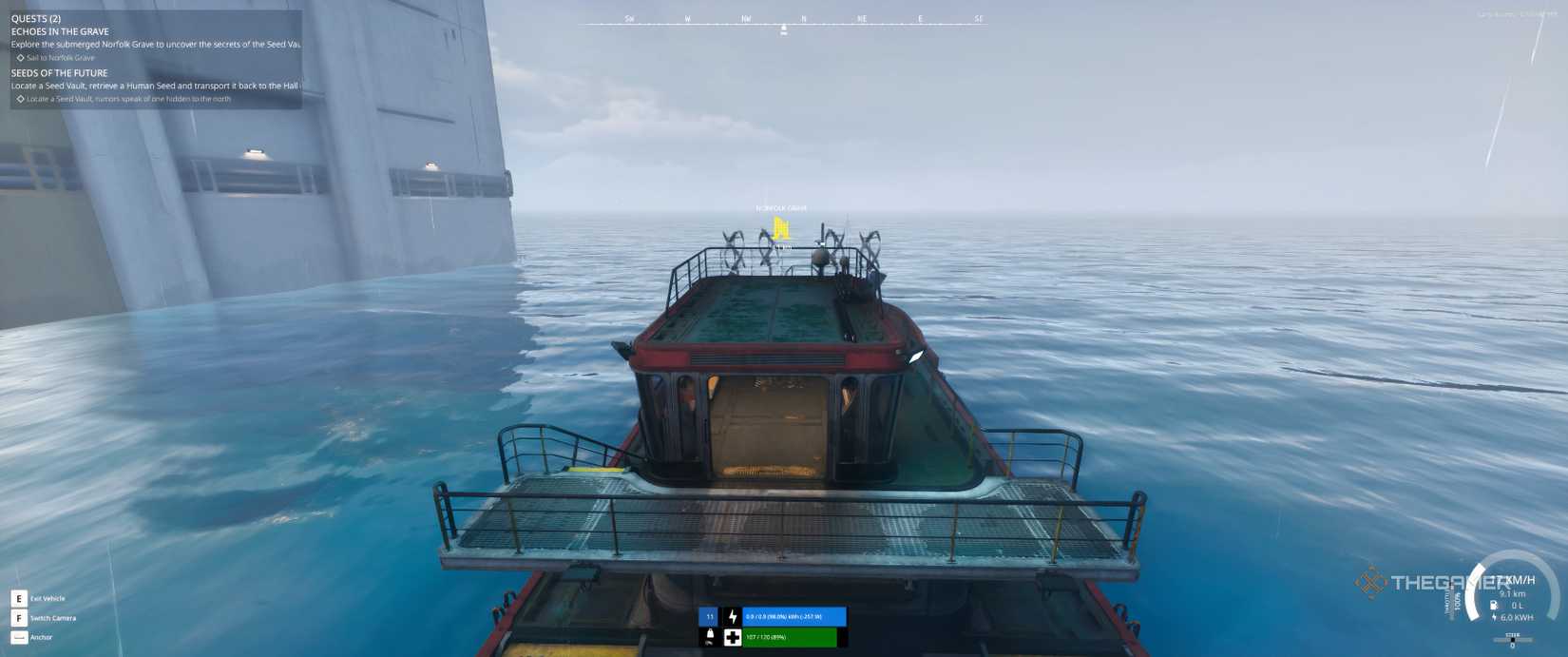 The ship setting sale for Norfolk Grave in The Last Caretaker.