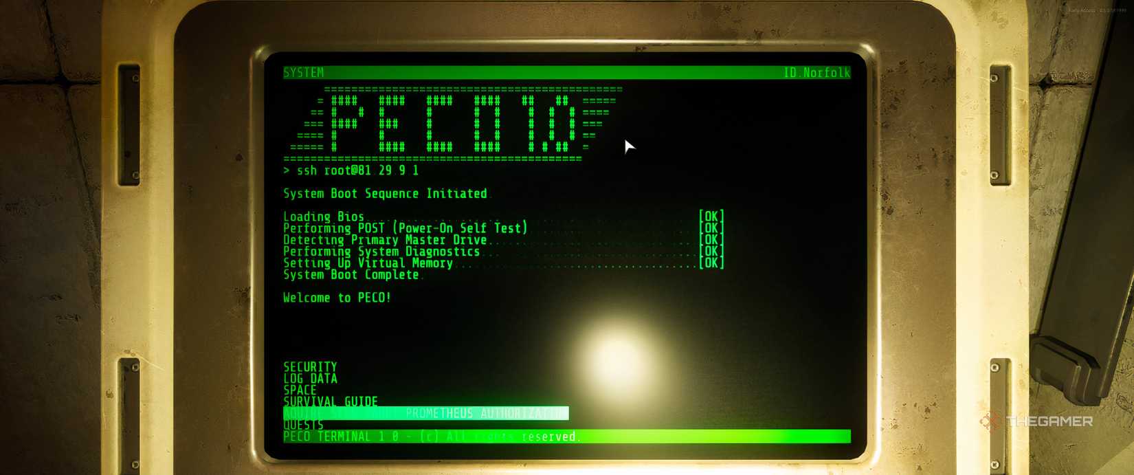 Peco computer in Norfolk Graves in The Last Caretaker.