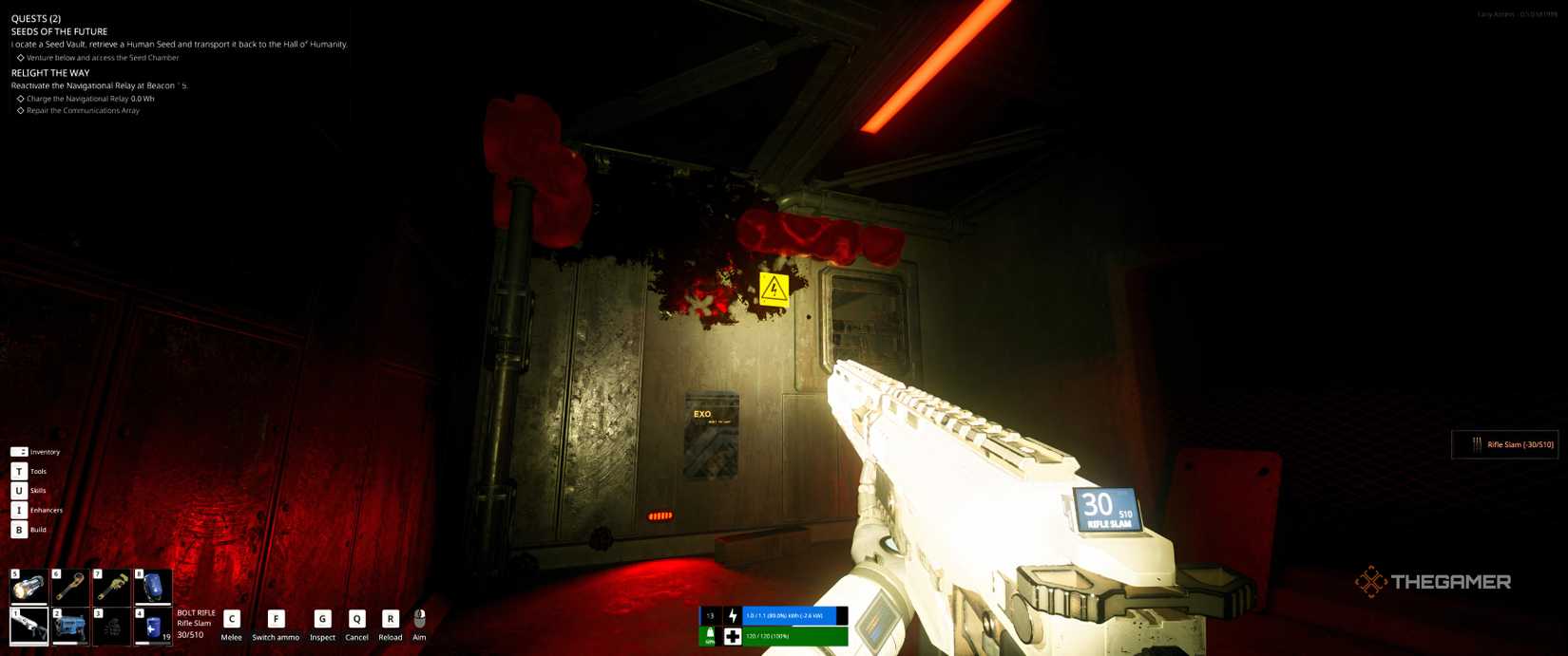 Dead end with vent in seed vault of The Last Caretaker.