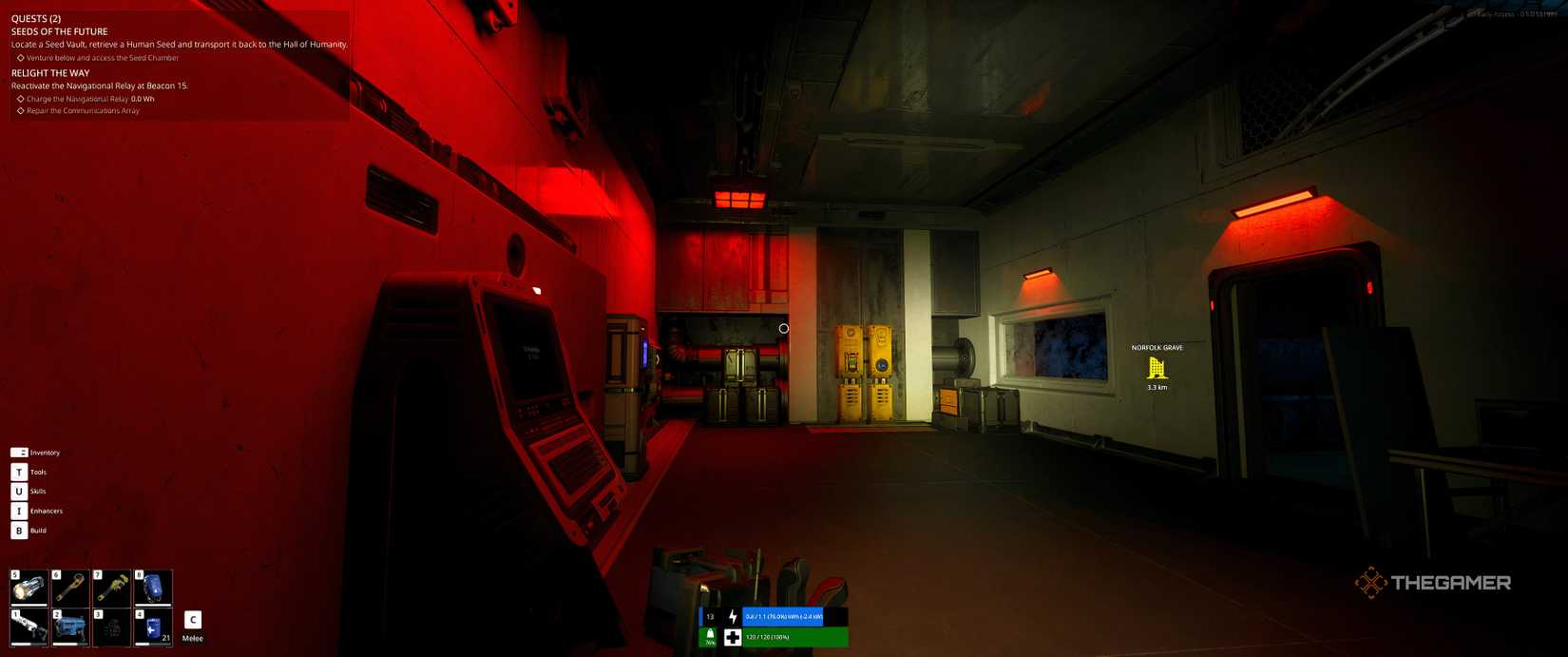 Room with power, vitality and save points in The Last Caretaker.