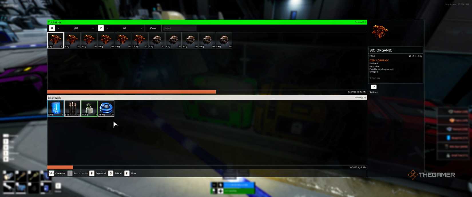 Bio organics in a chest in The Last Caretaker.