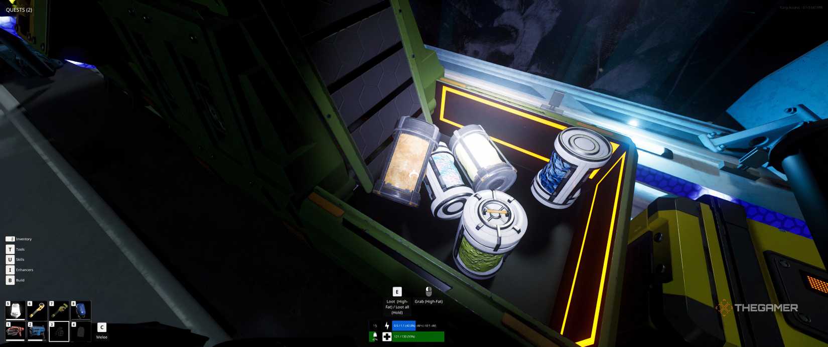 Nutrients in the food processor tray in The Last Caretaker.