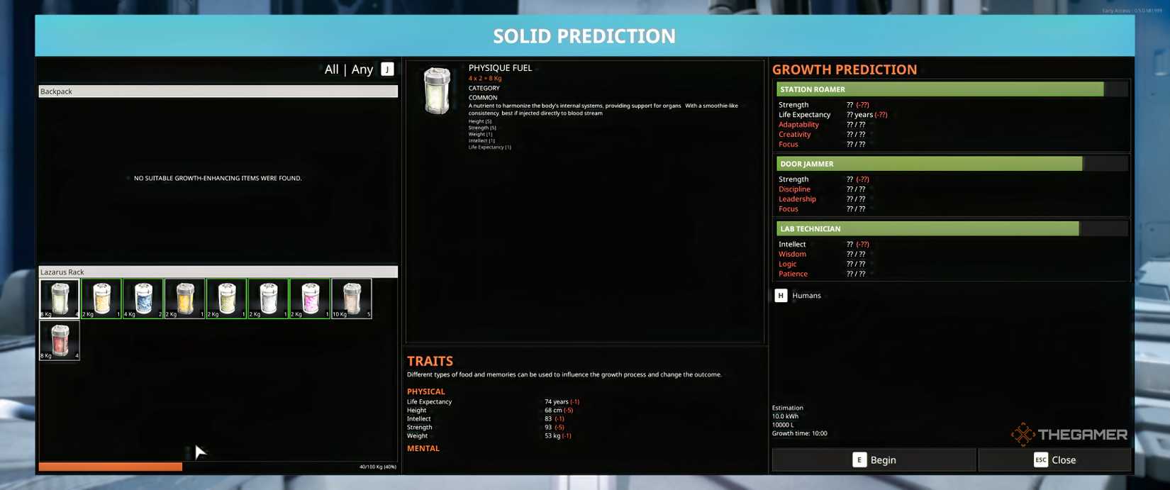 Negative traits showing in Lazarus machine in The Last Caretaker.