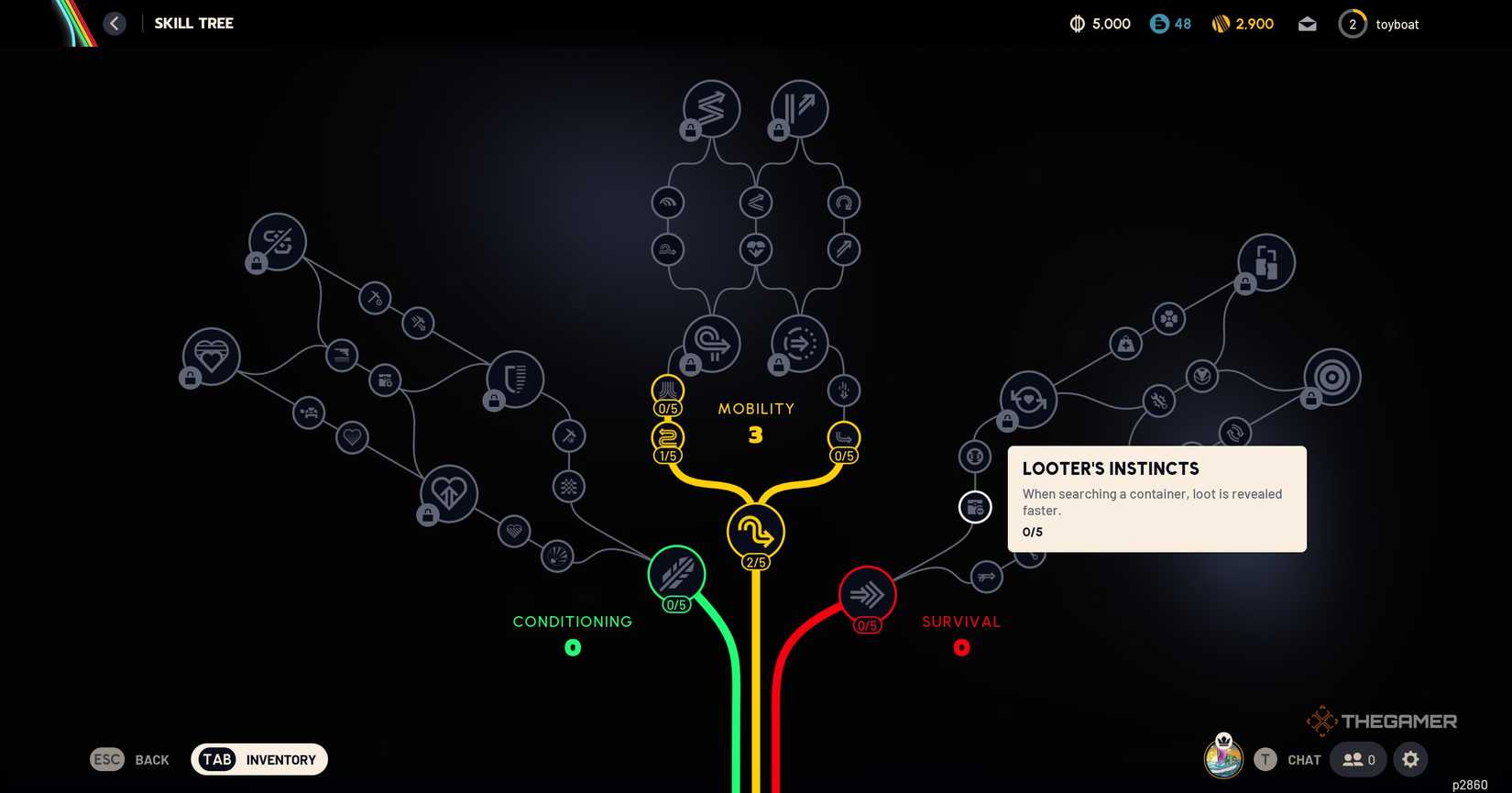 Skill tree map with a skill highlighted in Arc Raiders.