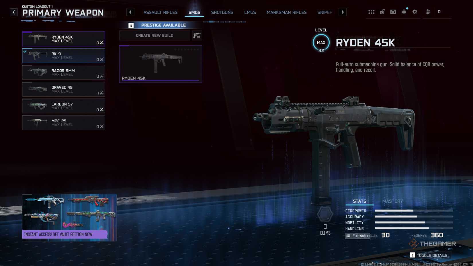 Call of Duty: Black Ops 7 loadout menu showing the SMG tab.