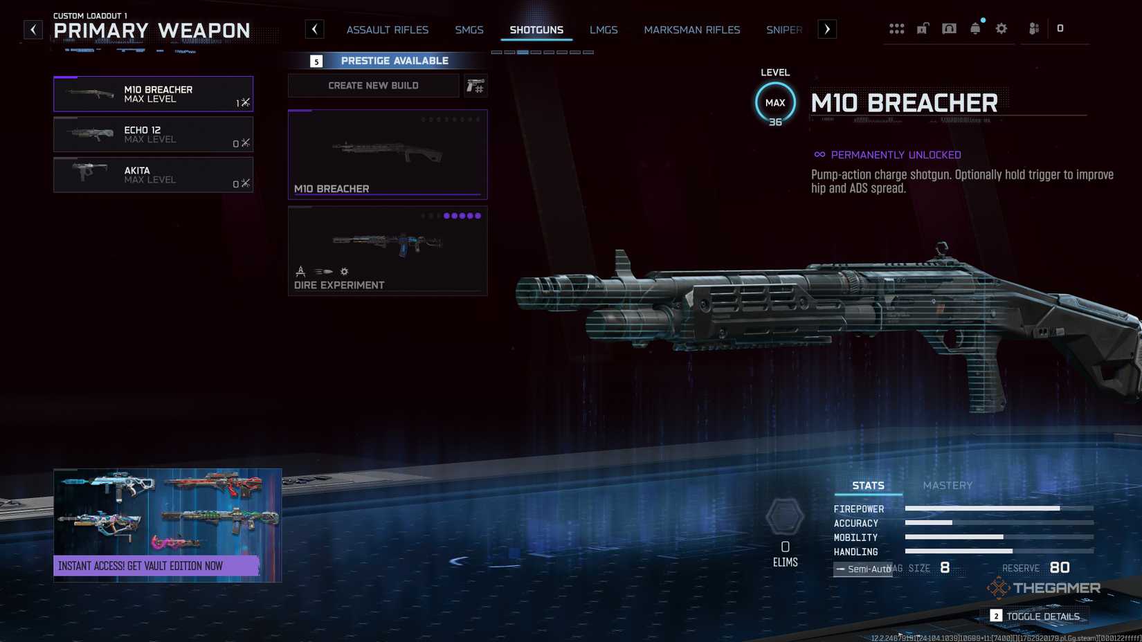 Call of Duty: Black Ops 7 loadout menu showing the shotgun tab.
