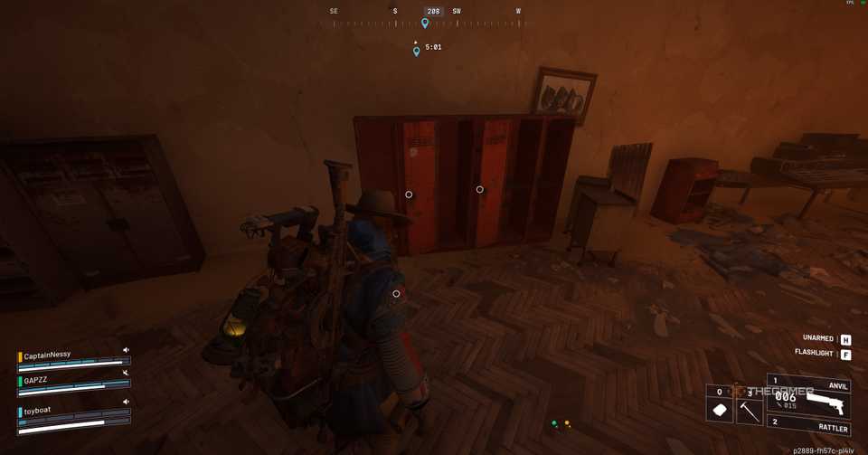 Red Lockers in front of a player in Arc Raiders.