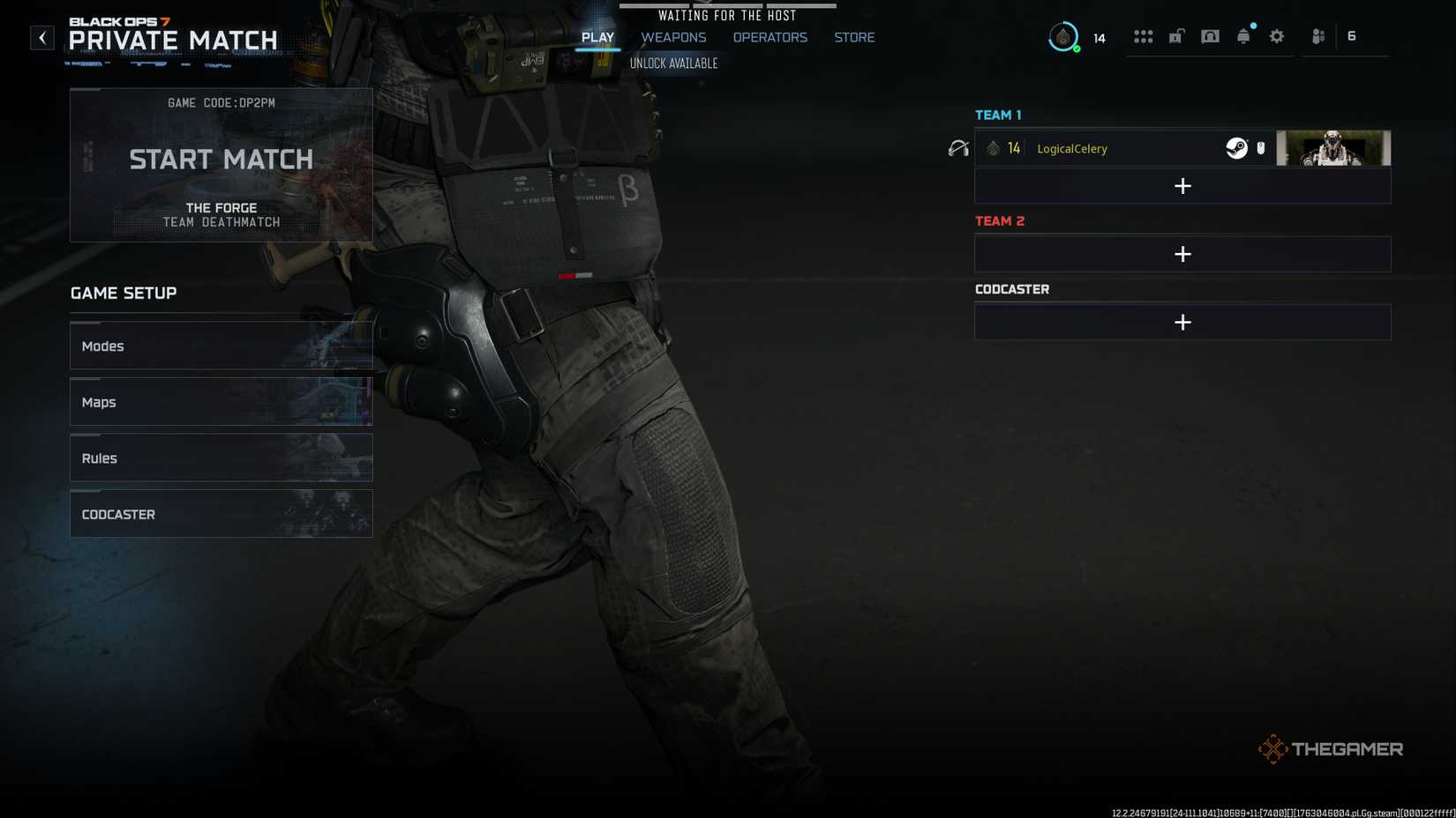 Black Ops 7 private lobby menu.