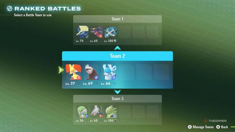 Three teams in Pokemon Legends: Z-A.