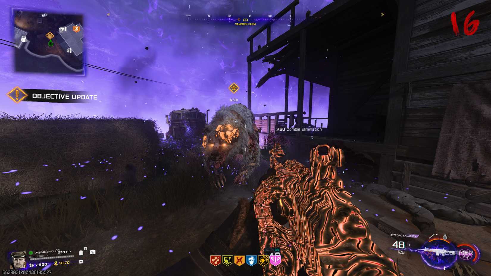 Call of Duty: Black Ops 7 player pointing a gun at a mutated zombie bear.