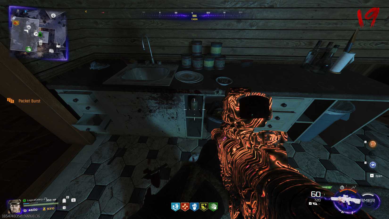 Black Ops 7 player looking at a jar in a kitchen.