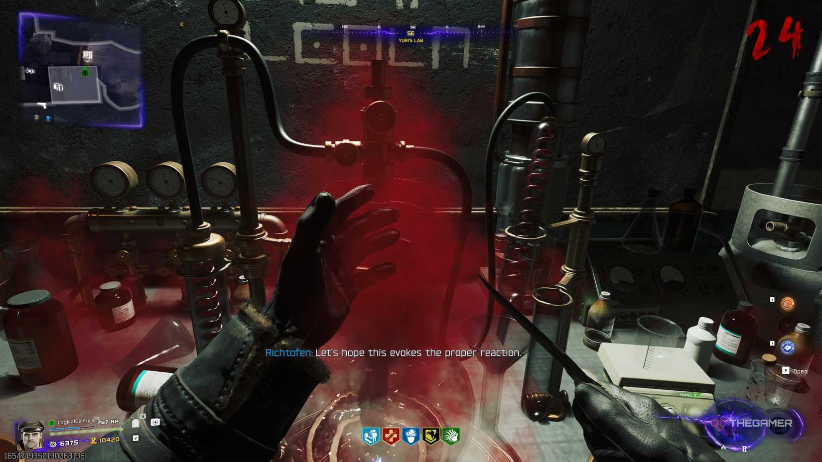 Black Ops 7 player offering their blood to the serum.