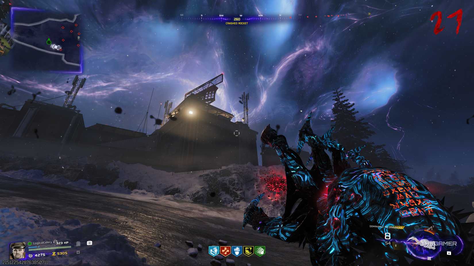 Black Ops 7 player looking at an antenna.