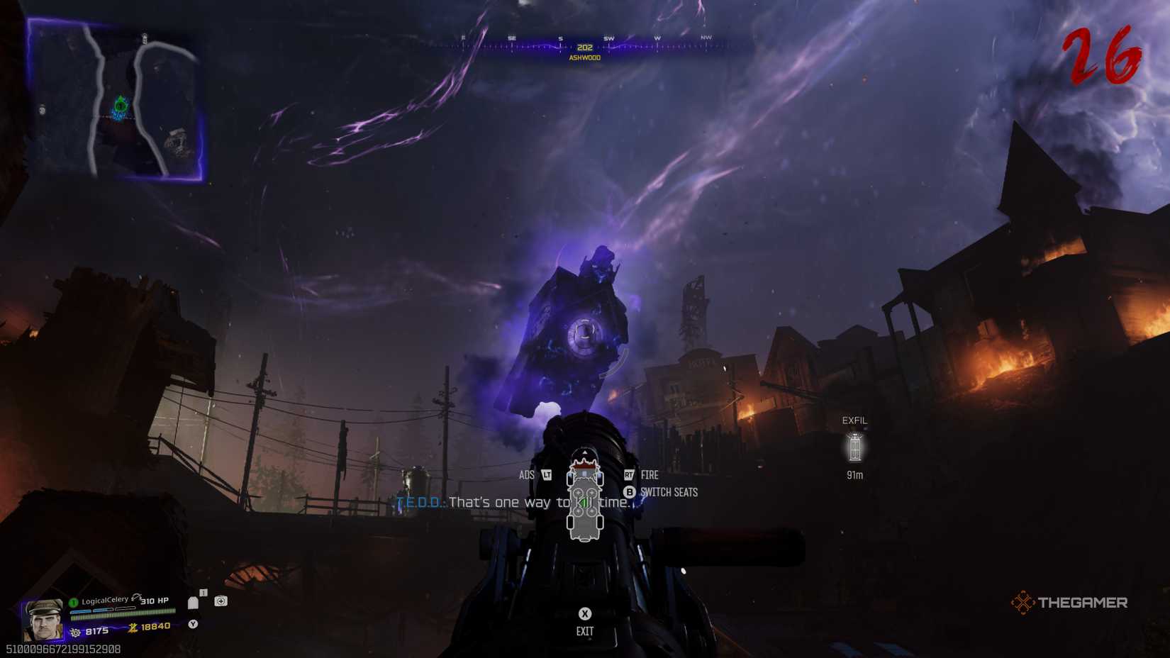 Black Ops 7 player pointing the DG-2 at the clock in Ashwood.