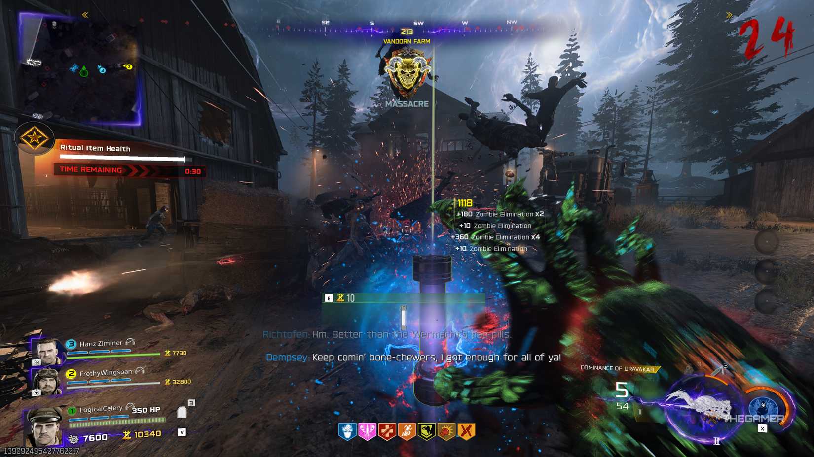 Black Ops 7 player ripping through a crowd with the Necrofluid Gauntlet.