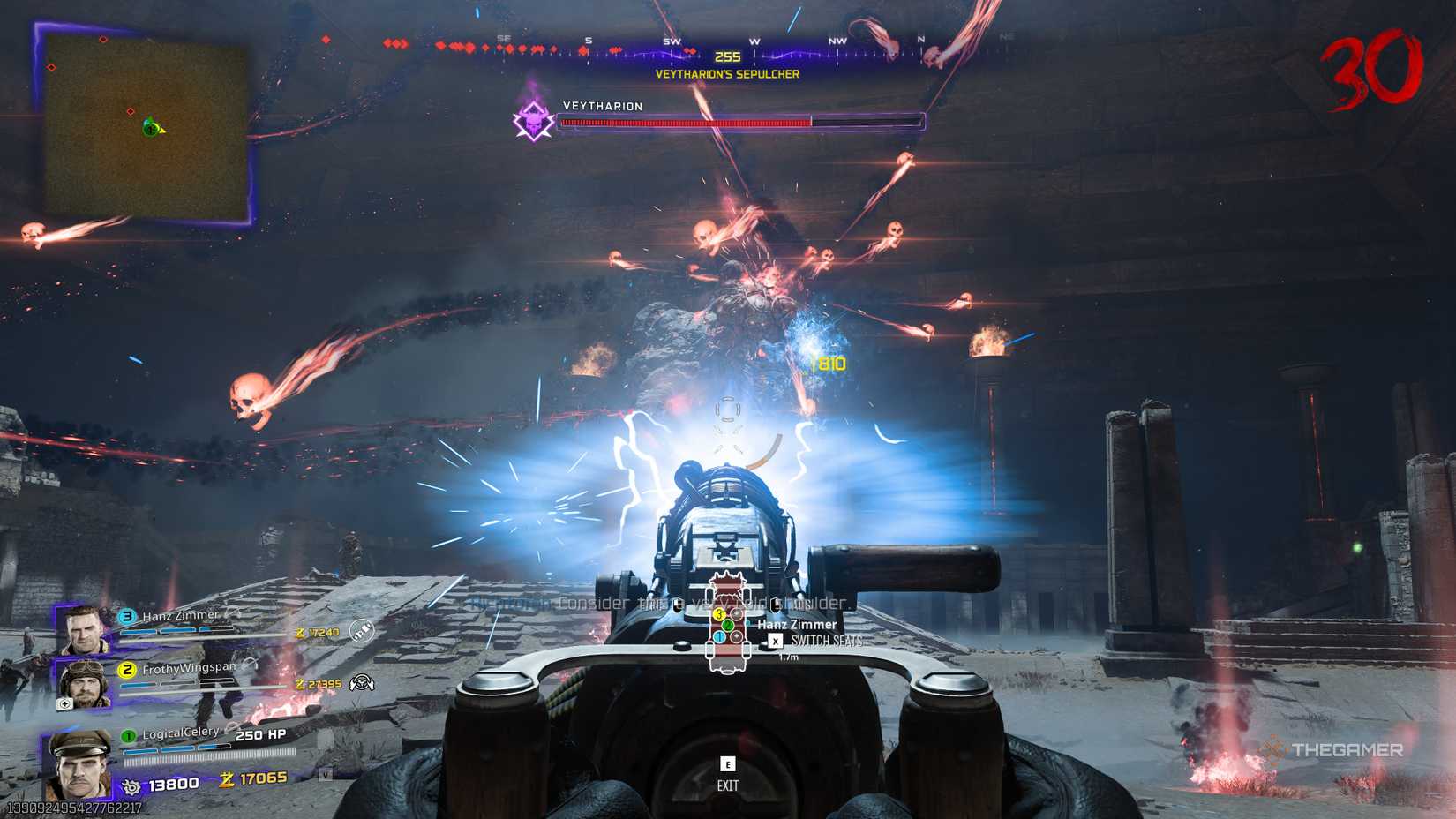 Black Ops 7 player firing a turret at Veytharion while they fire rockets.