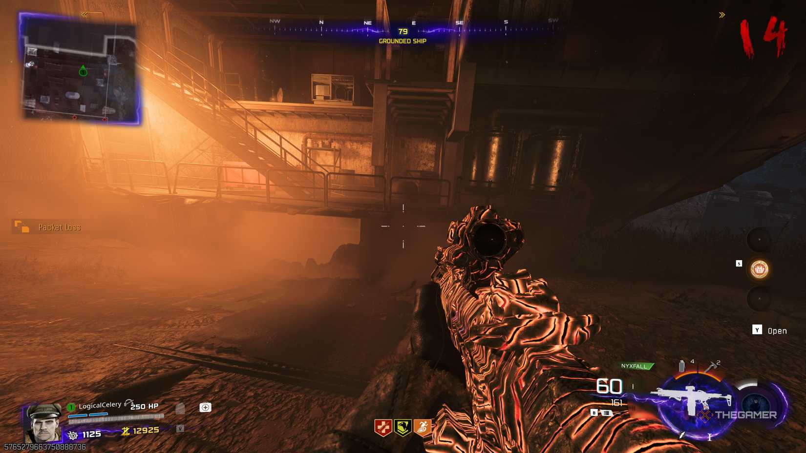 Black Ops 7 player in a crashed ship looking at a balcony.