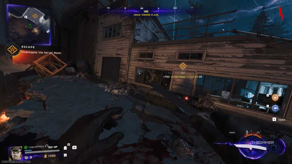 Black Ops 7 player looking at a server room in Ashes of the Damned.