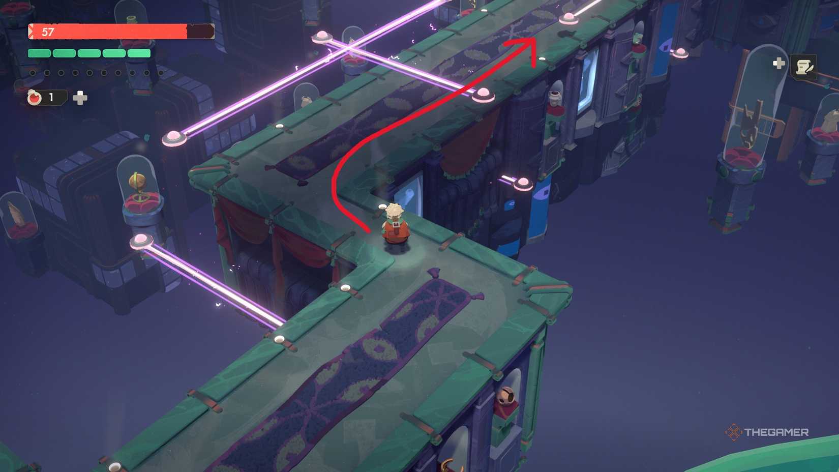 A player completing A Hidden Quest In The Gallery quest in Moonlighter 2.