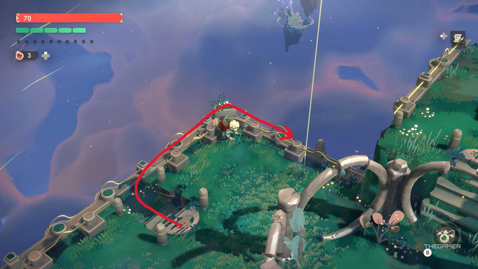 A player completing A Hidden Quest In Aeolia in Moonlighter 2. 