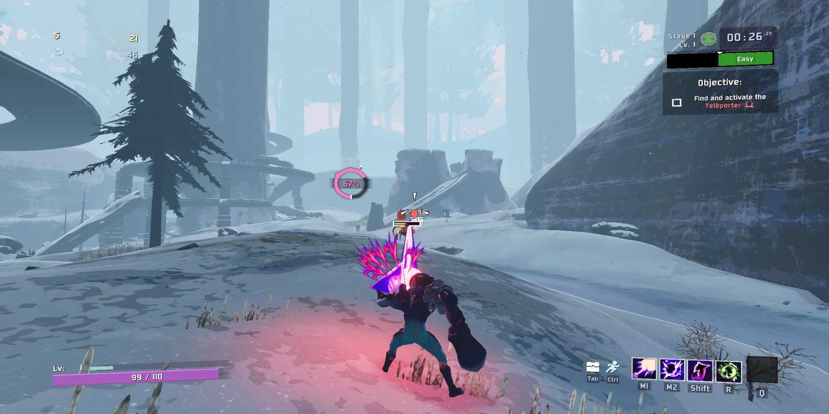 Void Fiend firing on enemies in Risk of Rain 2.