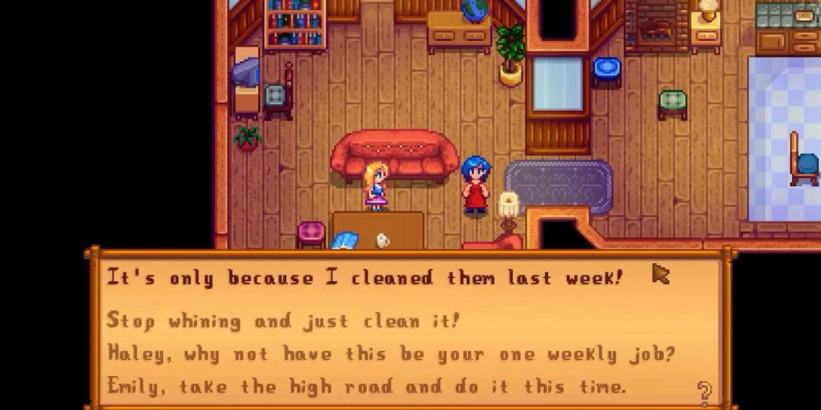 Stardew Valley - Haley's 2 heart event - Options of what to say