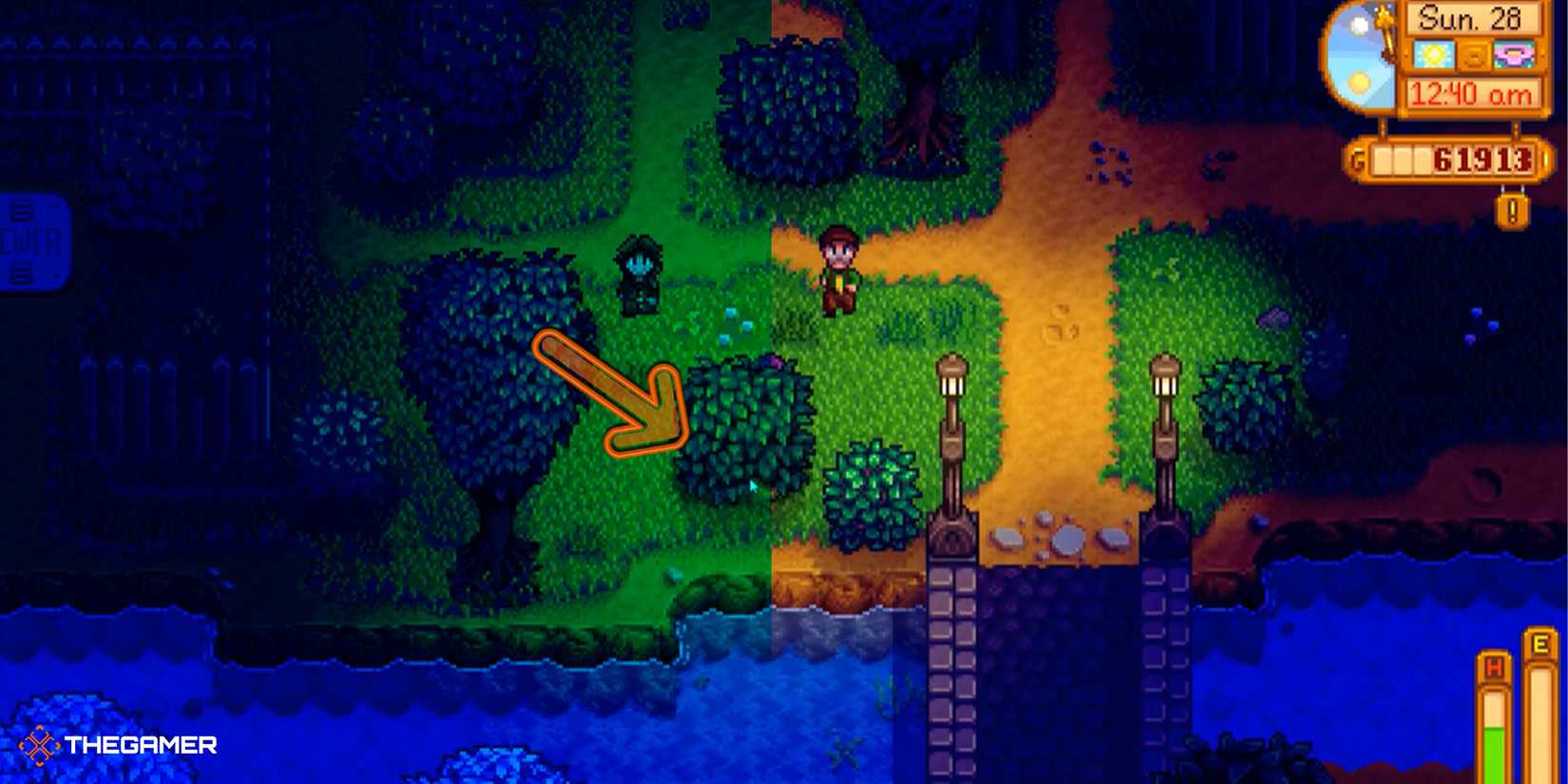 Stardew Valley - bush location for Secret Note 21