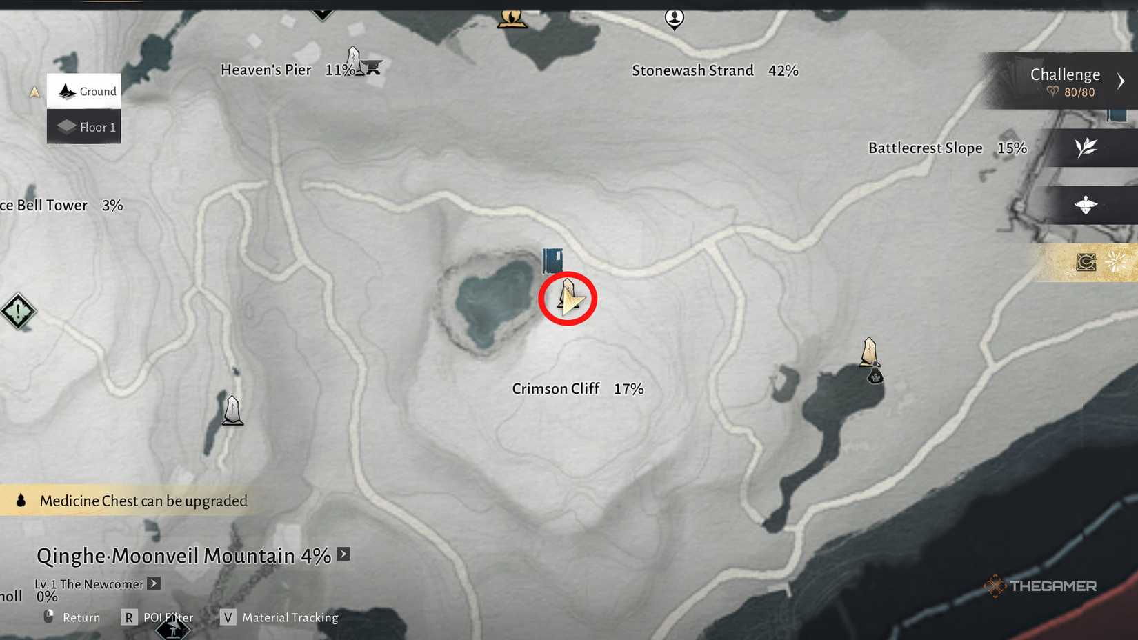 A meow meow location near crimson cliffs in Where Winds Meet.