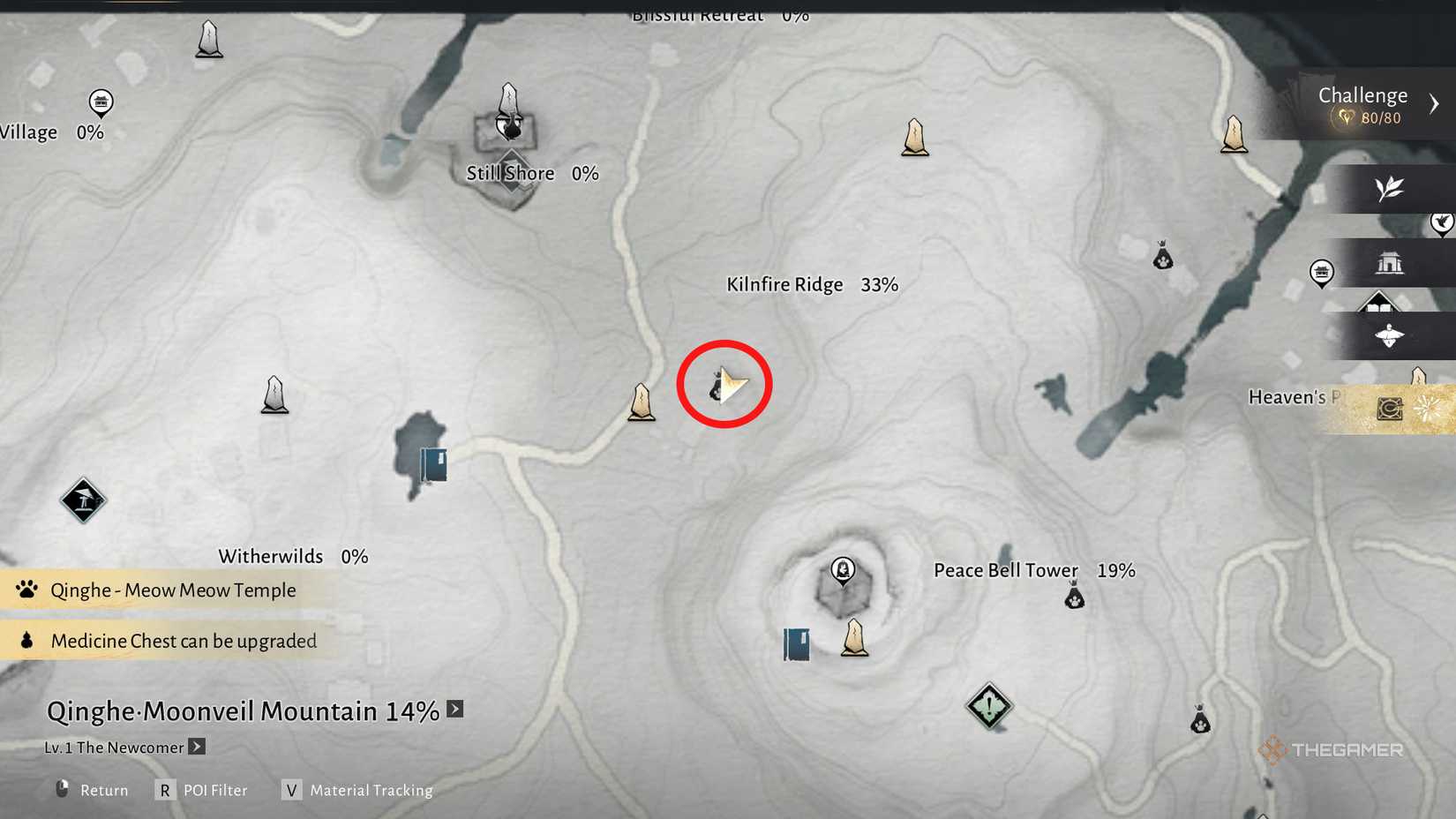 A meow meow location near kilnfire ridge in Where Winds Meet.