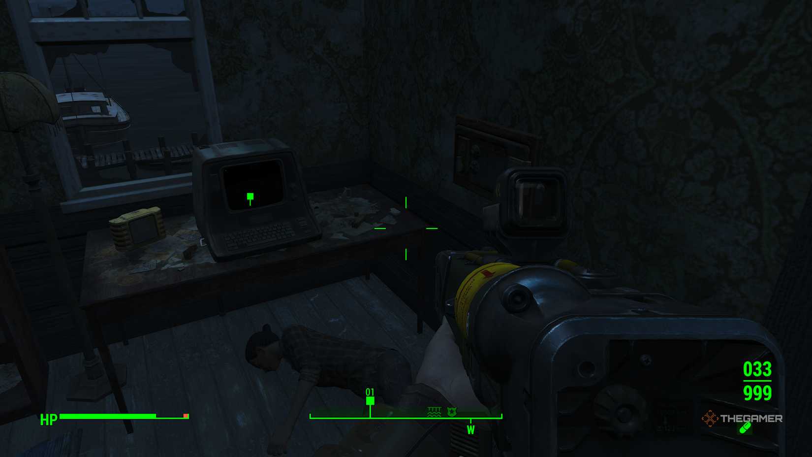 A terminal and a safe in Fallout 4.