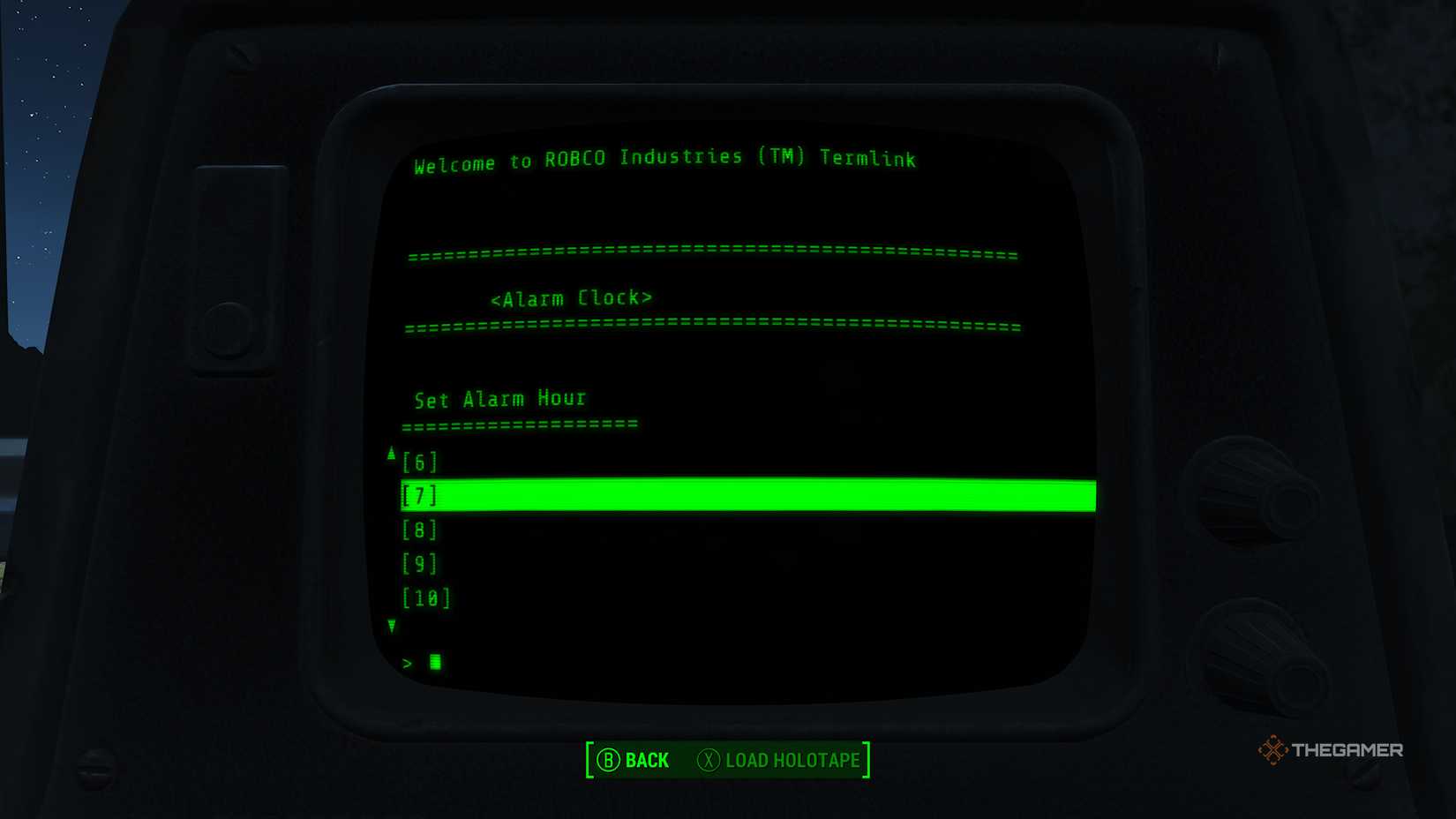 Alarm Clock Terminal puzzle in Fallout 4.