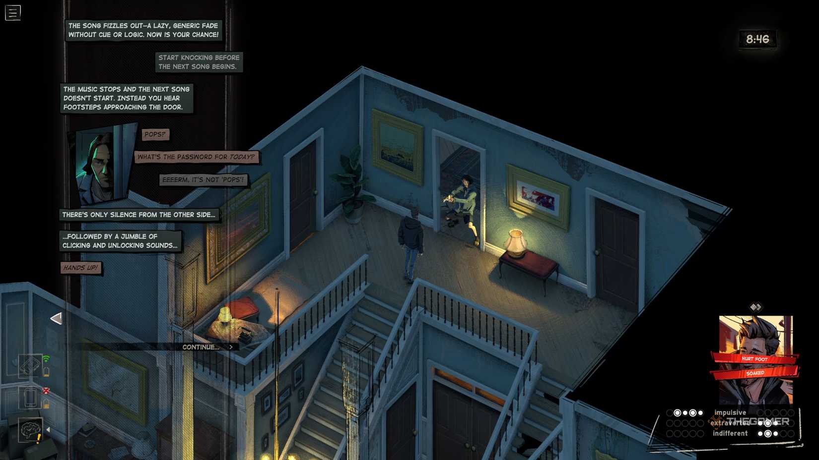 Alex confronting Harrow in Rue Valley.