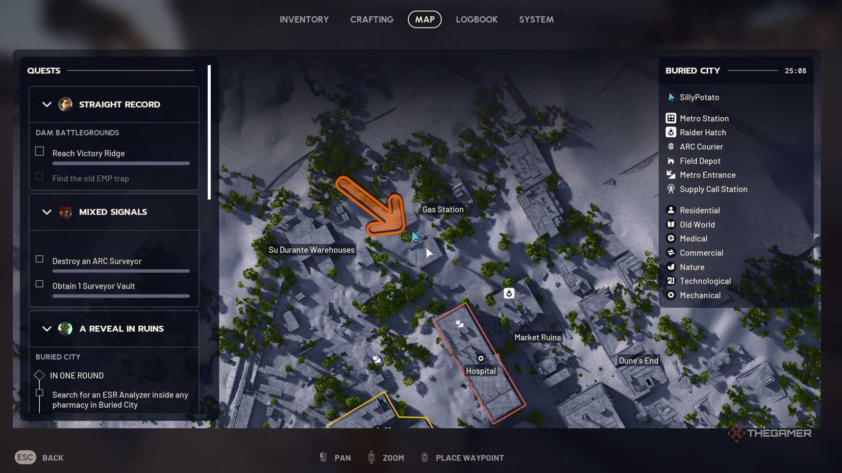 Arc Raiders quest location for Industrial Espionage on the map.