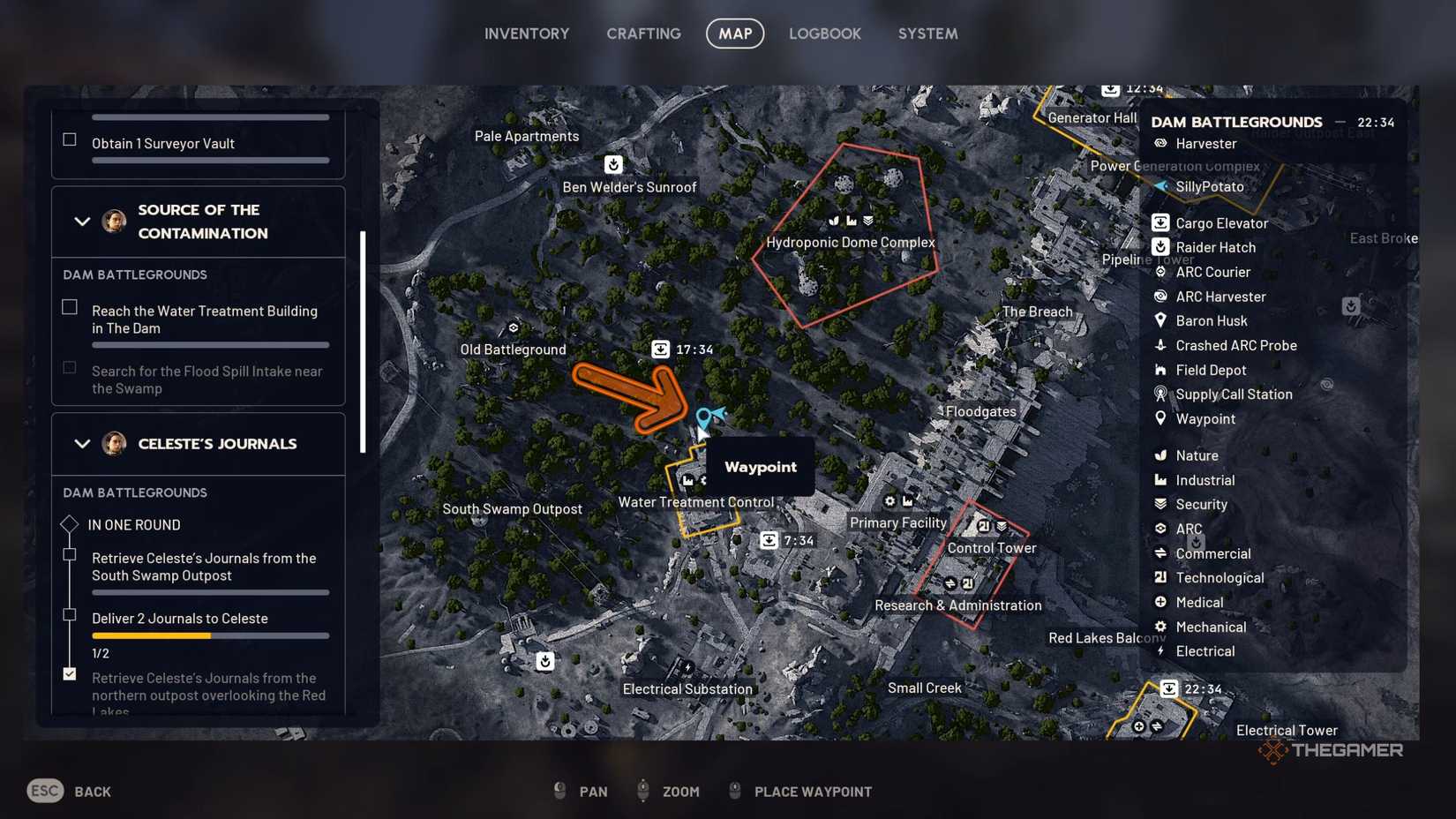 Arc Raiders source of the contamination quest location on the map.