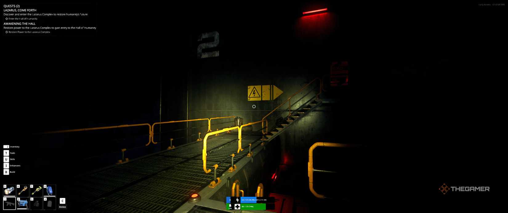 Around bridge and upstairs in The Last Caretaker.