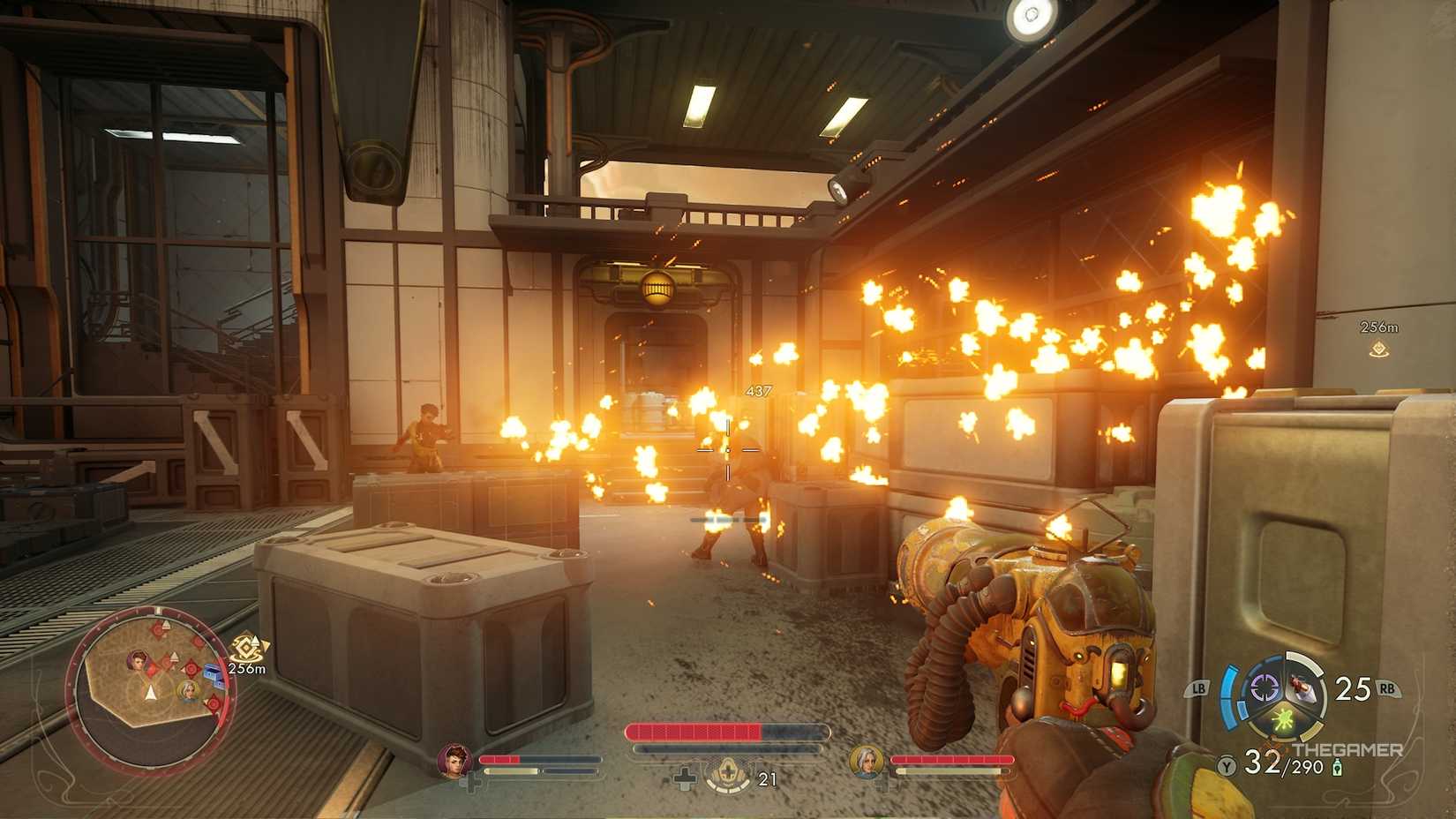 Aza using her special on an enemy in The Outer Worlds 2.