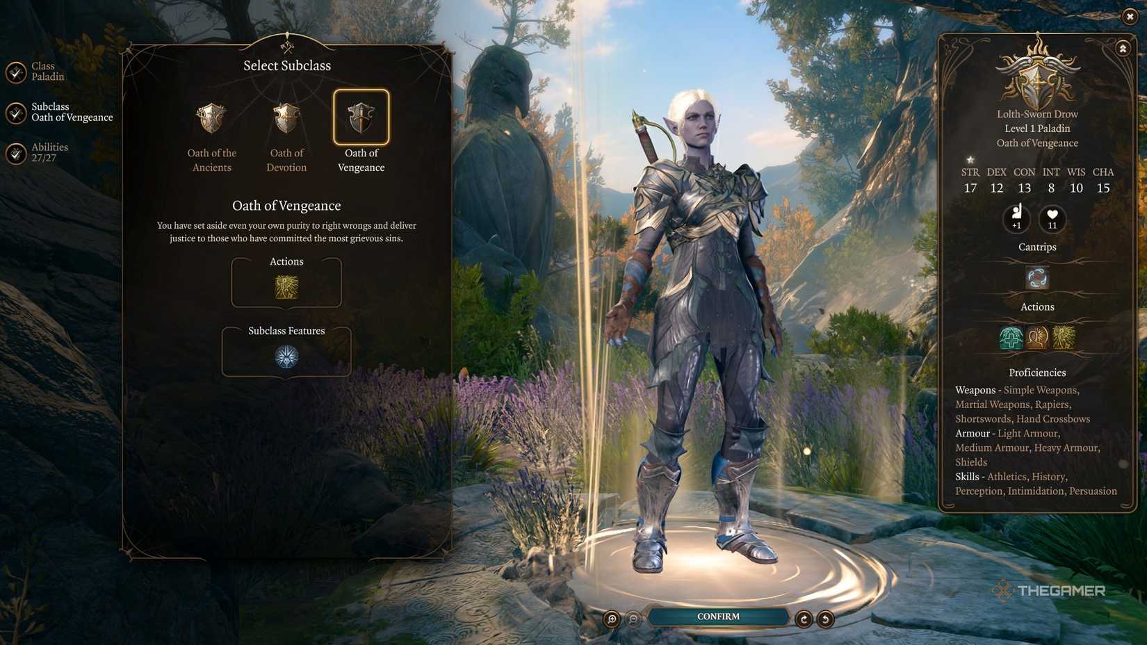 Baldur's Gate 3 image showing Minthara in the level up screen.