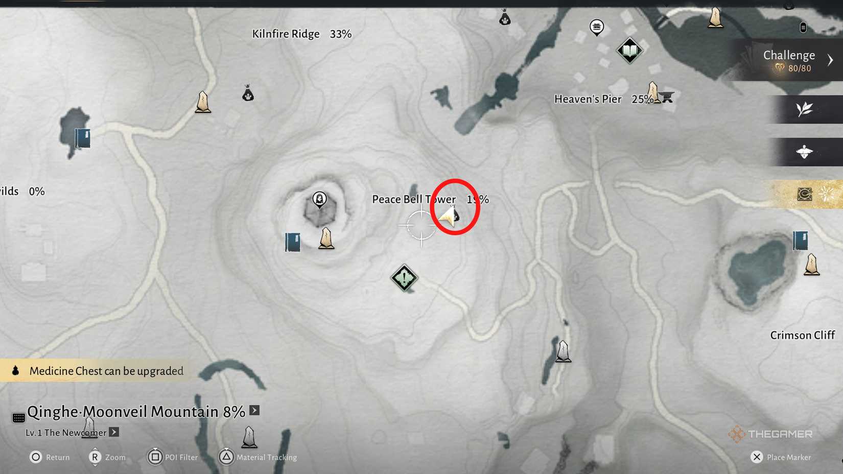 Bamboo task near peace bell tower in Where Winds Meet.