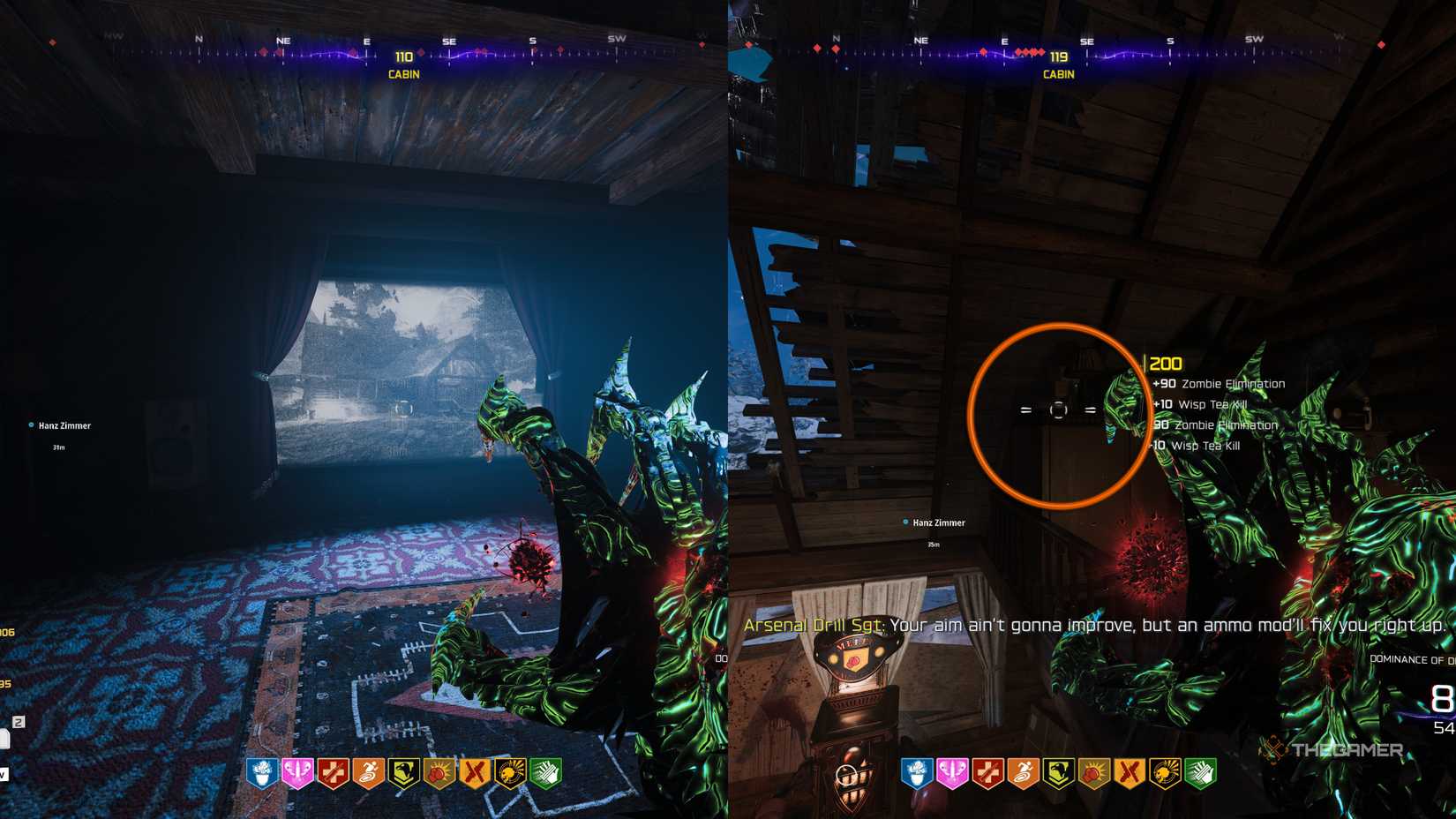 Black Ops 7 Blackwater Lake film reel location side by side with the projector, above Melee Machiato.