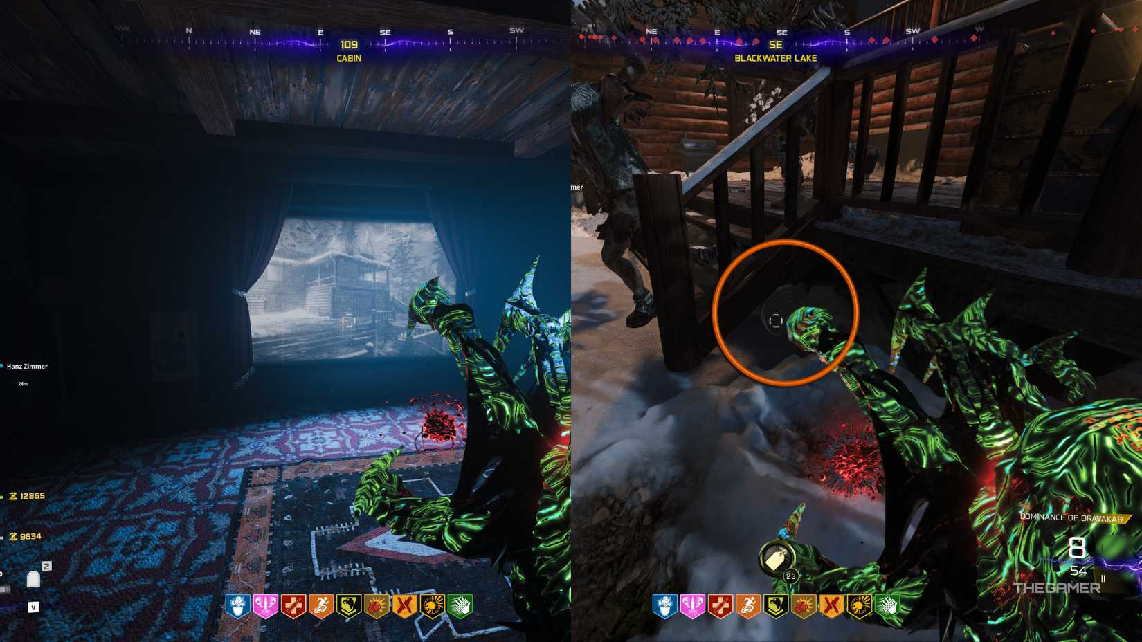 Black Ops 7 Blackwater Lake film reel location side by side with the projector, by the ammo cache outside.