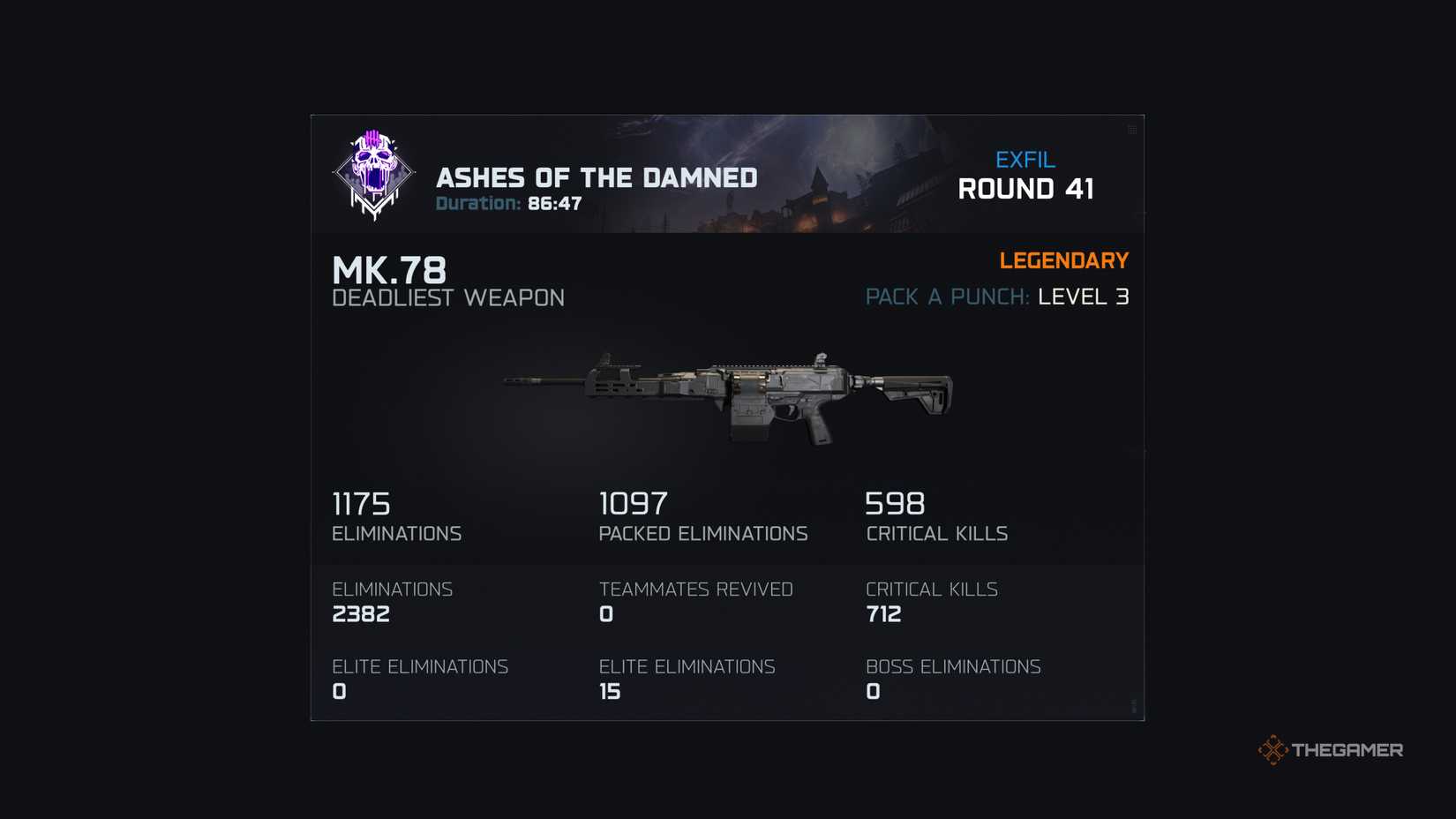 Black Ops 7 exfil record screen.