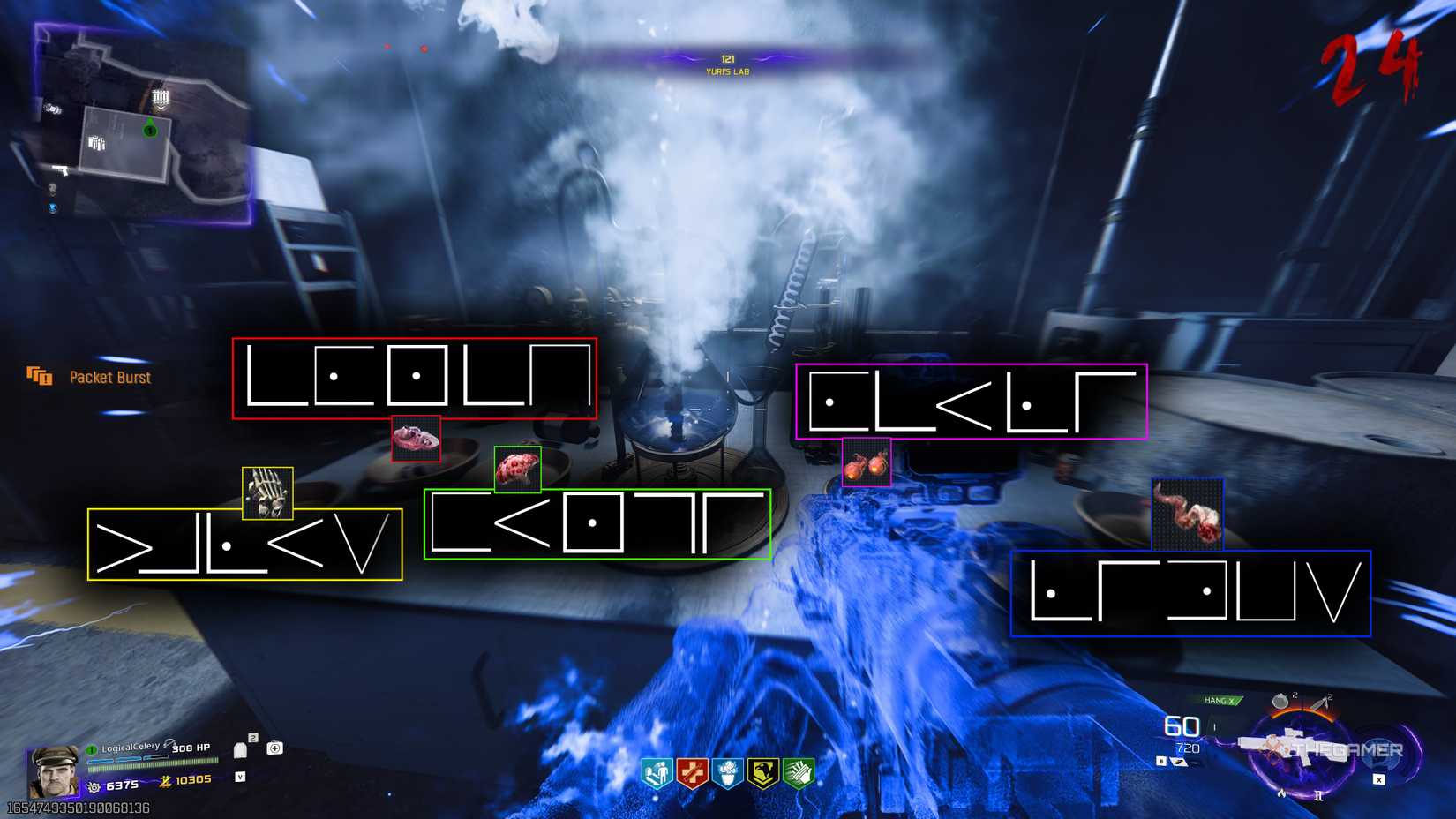 Black Ops 7 serum codes and combinations marked over the lab table.