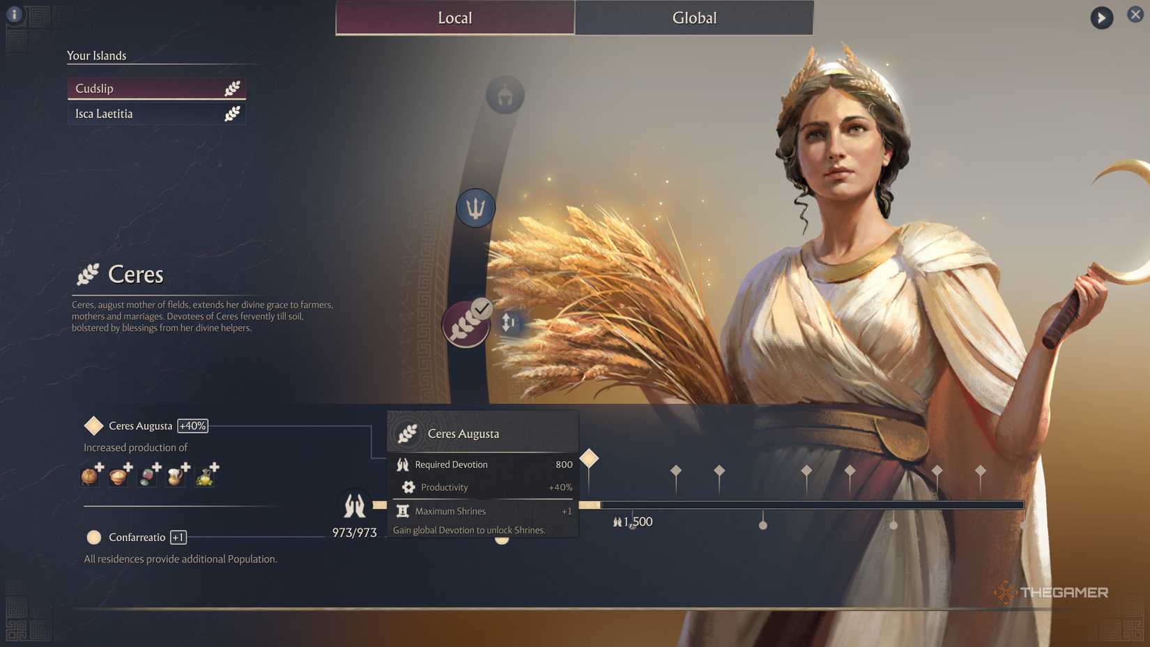 Ceres - a Patron God in Anno 117.